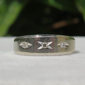 Vintage 14k White Gold Diamond Ring Size 6.5 3.5g